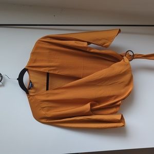 Orange Express Wrap Blouse with Side Tie